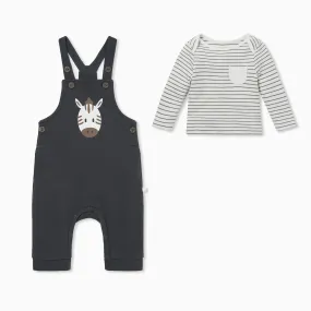 Zebra Overalls & Long Sleeve Tee Outfit