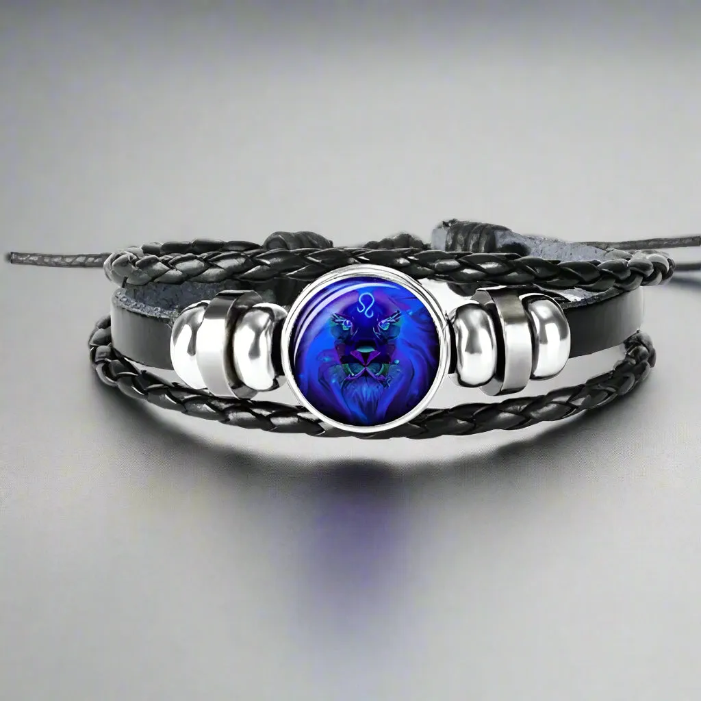 Zodiac Constellation Bracelet Braided Design Bracelet for Men Women Kids
