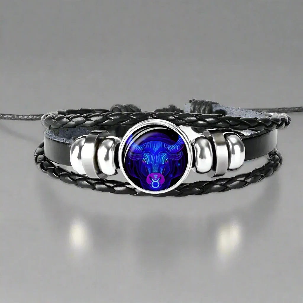 Zodiac Constellation Bracelet Braided Design Bracelet for Men Women Kids