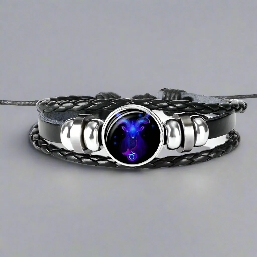 Zodiac Constellation Bracelet Braided Design Bracelet for Men Women Kids