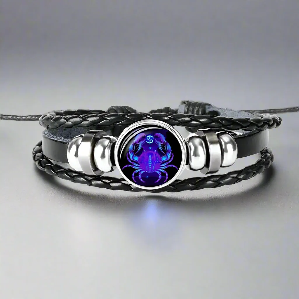 Zodiac Constellation Bracelet Braided Design Bracelet for Men Women Kids