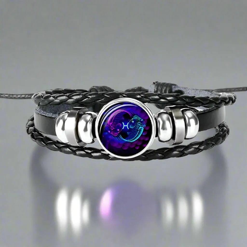 Zodiac Constellation Bracelet Braided Design Bracelet for Men Women Kids