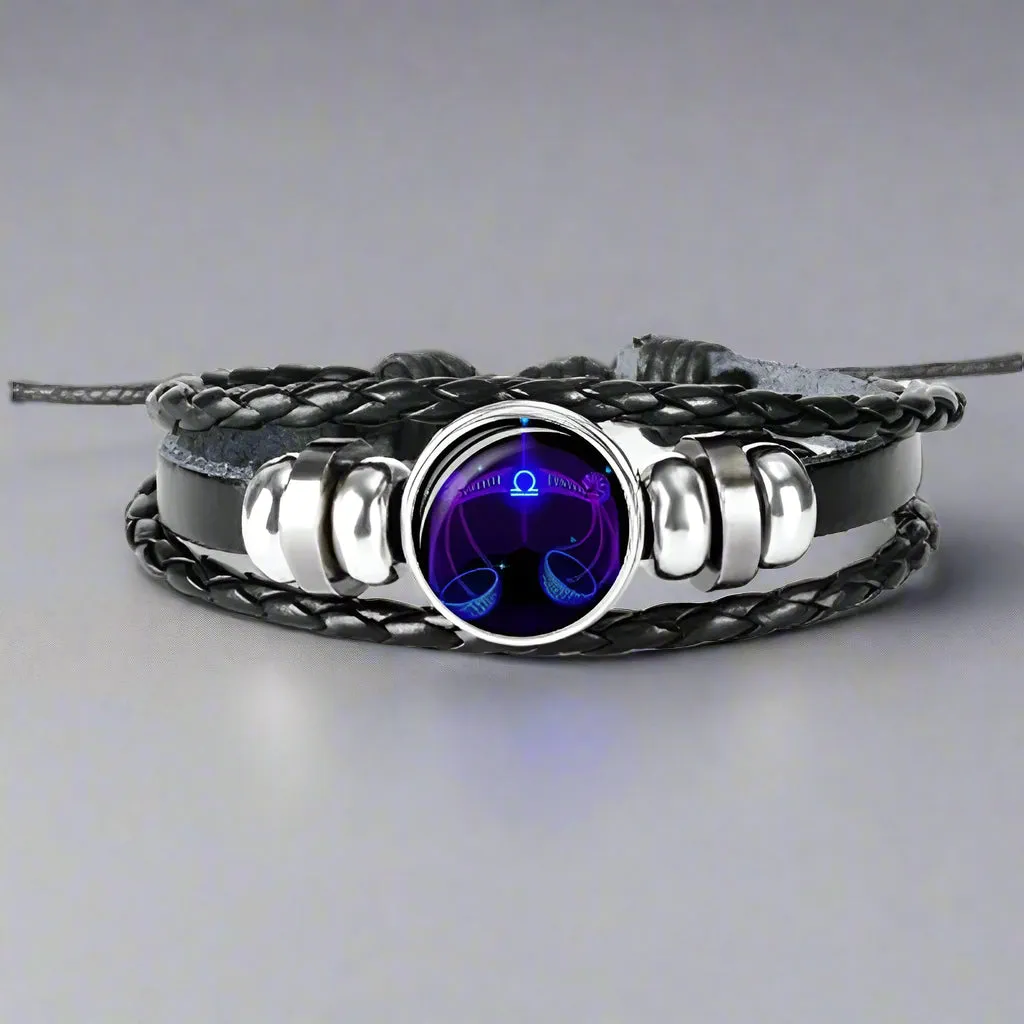 Zodiac Constellation Bracelet Braided Design Bracelet for Men Women Kids