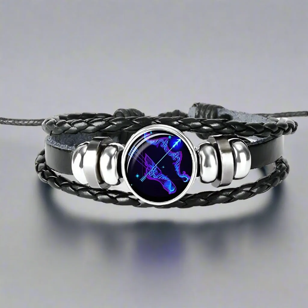 Zodiac Constellation Bracelet Braided Design Bracelet for Men Women Kids