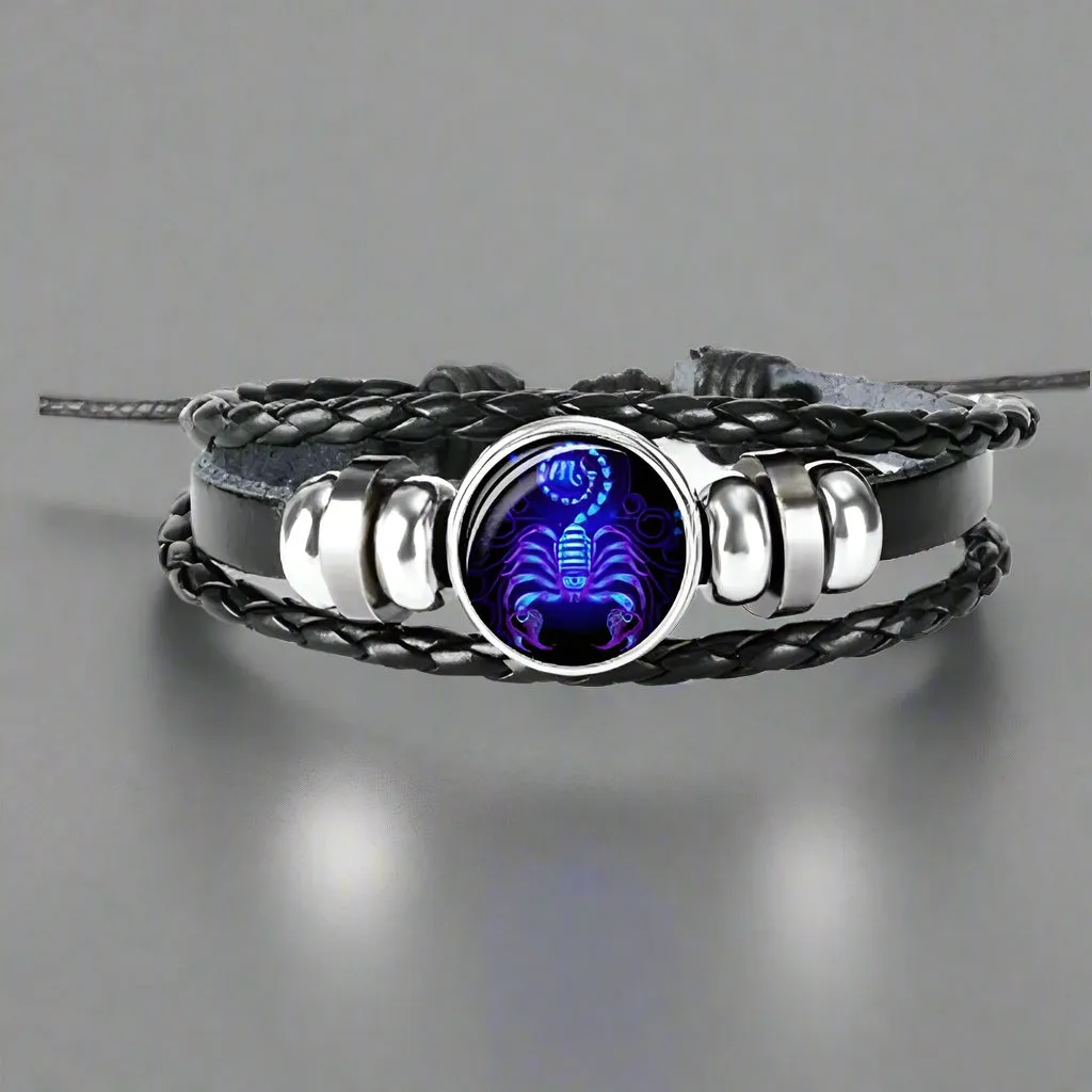Zodiac Constellation Bracelet Braided Design Bracelet for Men Women Kids